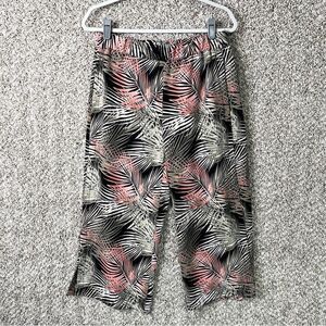 WHBM White House Black Market Pants Women’s 8 Tropical Print Wide Leg Crop